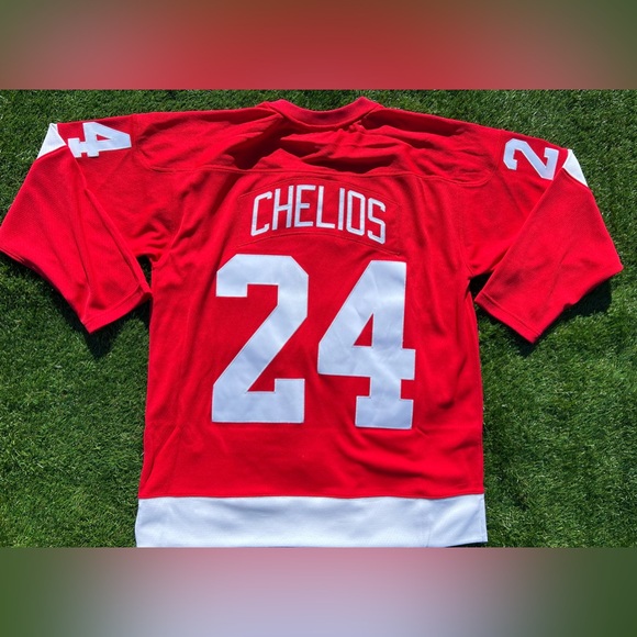 Large Mitchell & Ness Men's Detroit Red Wings Chris Chelios #24 NHL Jersey - Picture 11 of 15